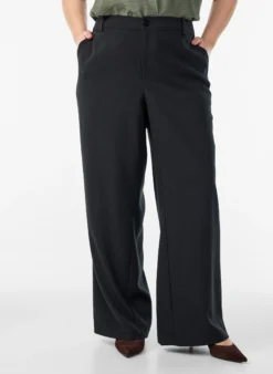 Anzughose mit hoher Taille und gerader Passform