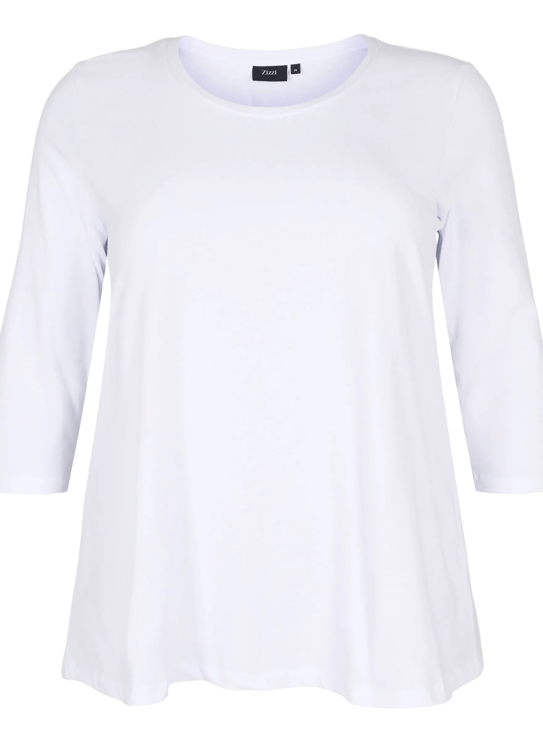 Basic T-Shirt aus Baumwolle mit 3/4-Ärmeln