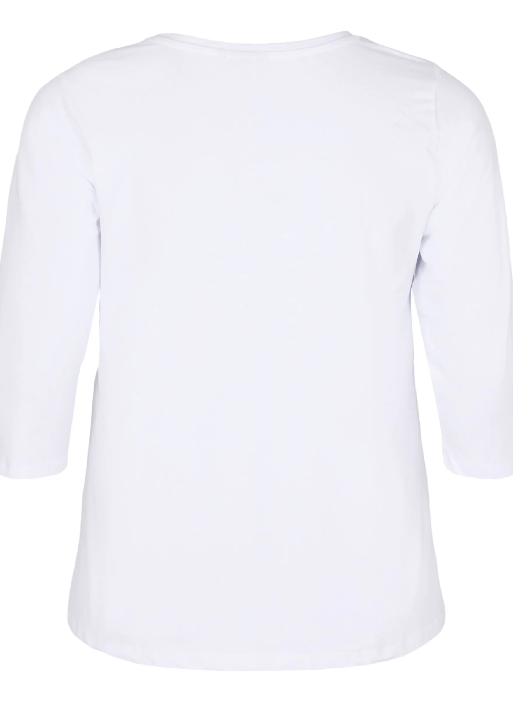 Basic T-Shirt aus Baumwolle mit 3/4-Ärmeln
