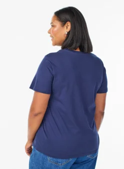 Basic-T-Shirt aus Baumwolle mit Rundhalsausschnitt
