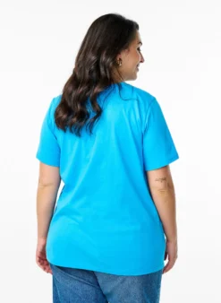 Basic-T-Shirt aus Baumwolle mit Rundhalsausschnitt