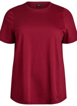 Basic-T-Shirt aus Baumwolle mit Rundhalsausschnitt