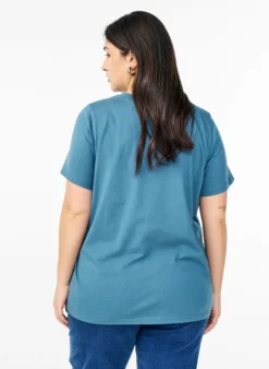 Basic-T-Shirt aus Baumwolle mit Rundhalsausschnitt