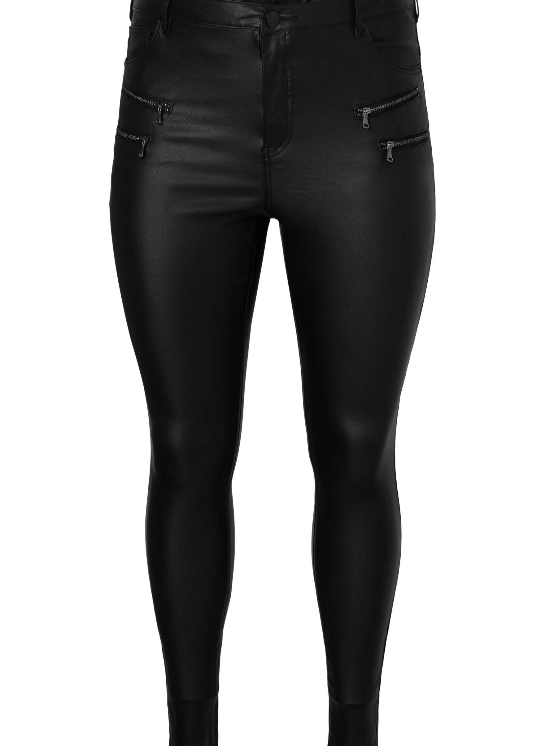 Beschichtete Amy Jeans mit Reißverschluss Detail