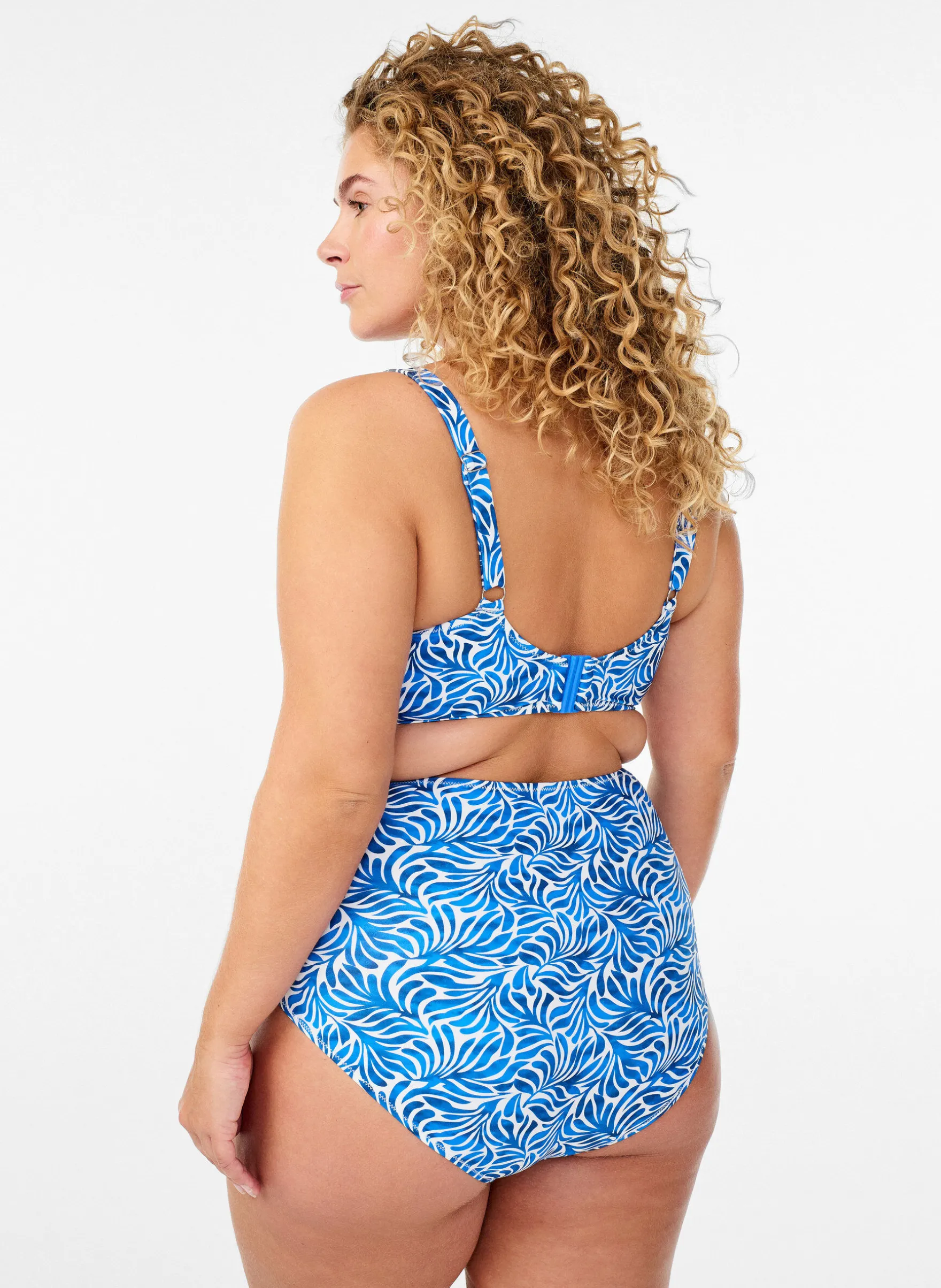 Bikini-Slip mit Print und hoher Taille