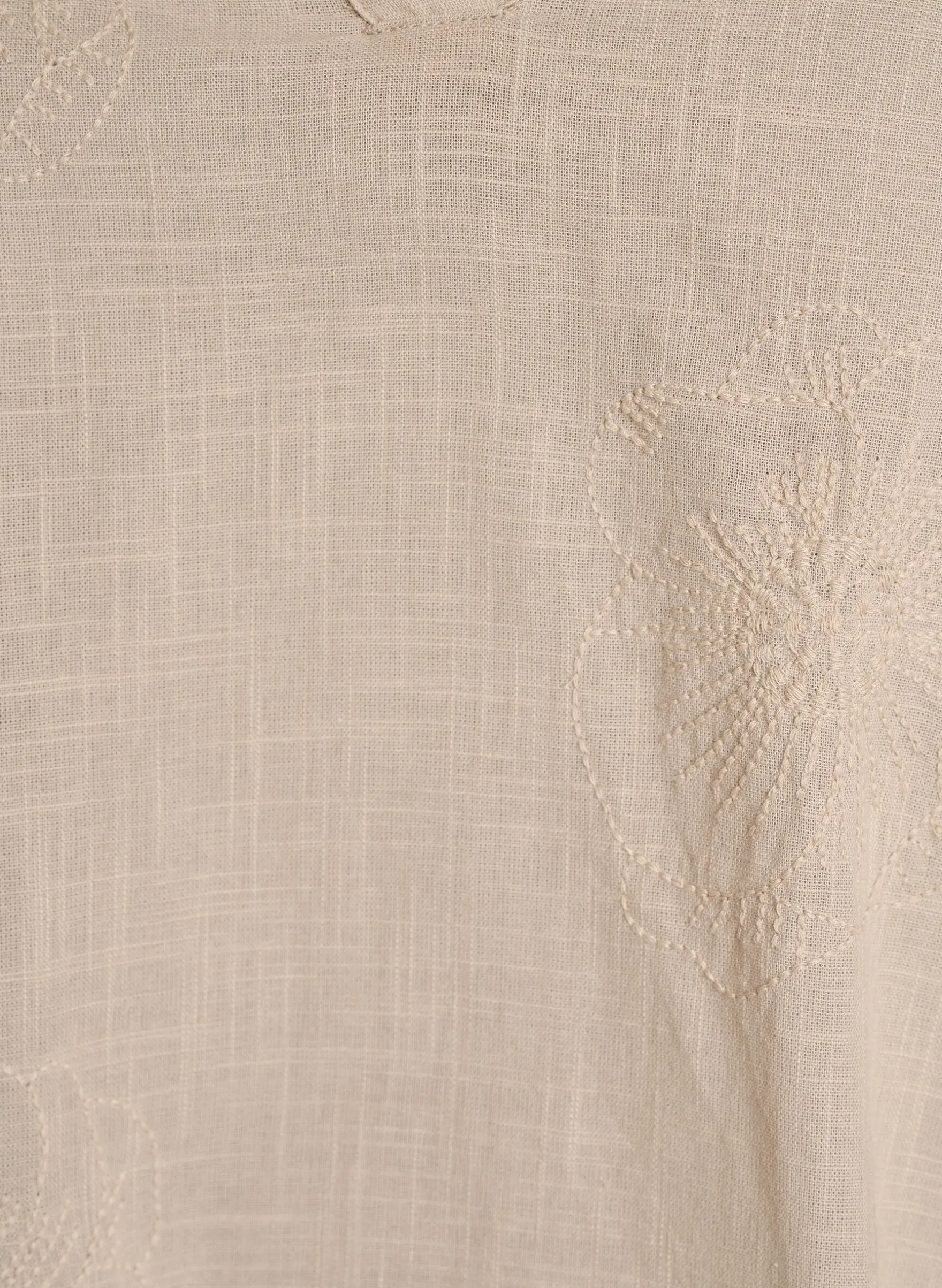 Bluse aus Baumwolle mit gestickten Details und 3/4-Ärmeln