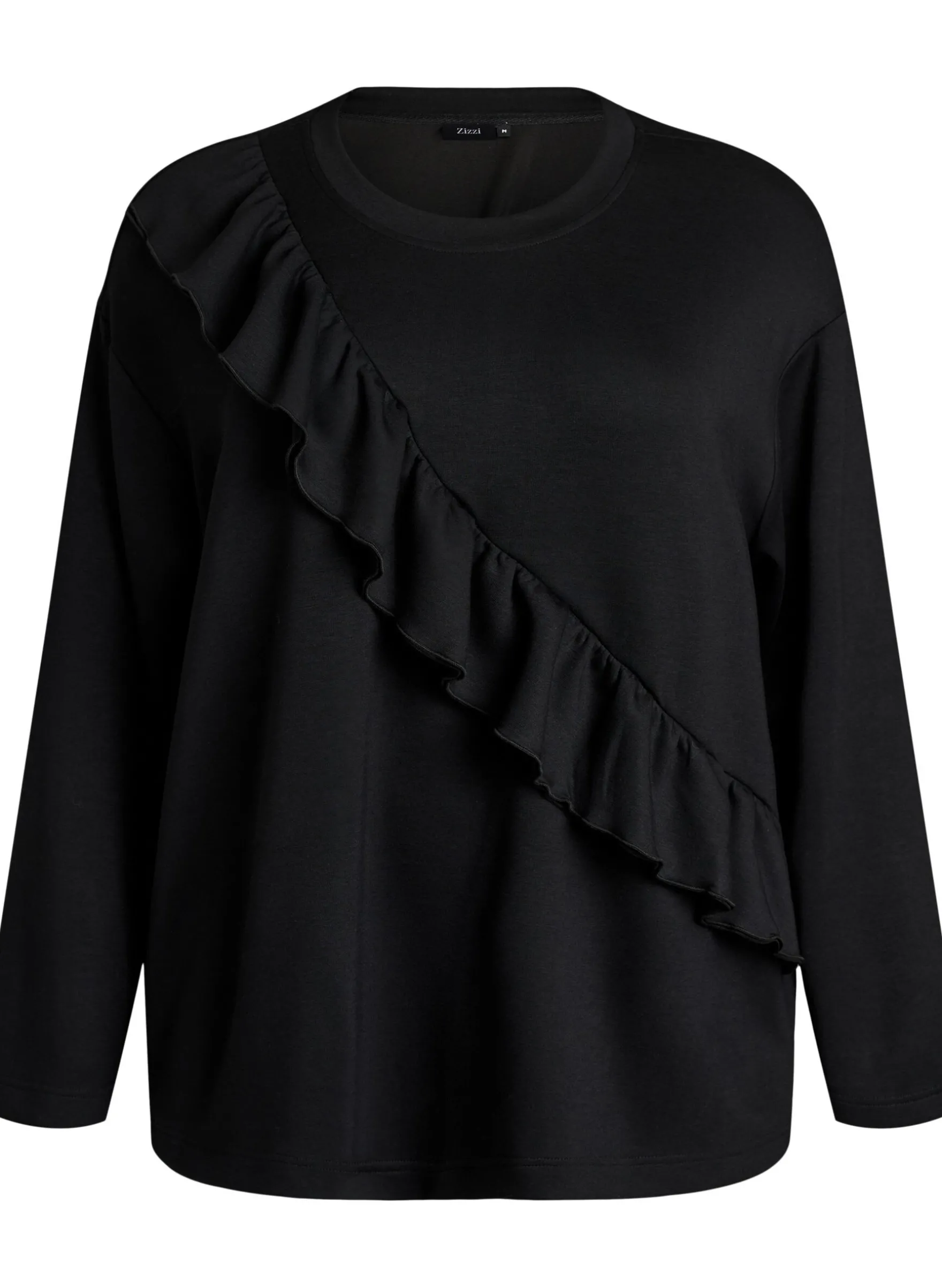 Bluse aus Jersey mit diagonalem Rüschendetail