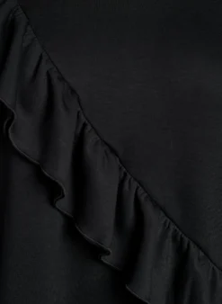 Bluse aus Jersey mit diagonalem Rüschendetail