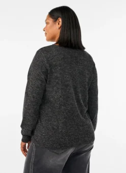 Bluse aus Jersey mit V-Ausschnitt und langen Ärmeln