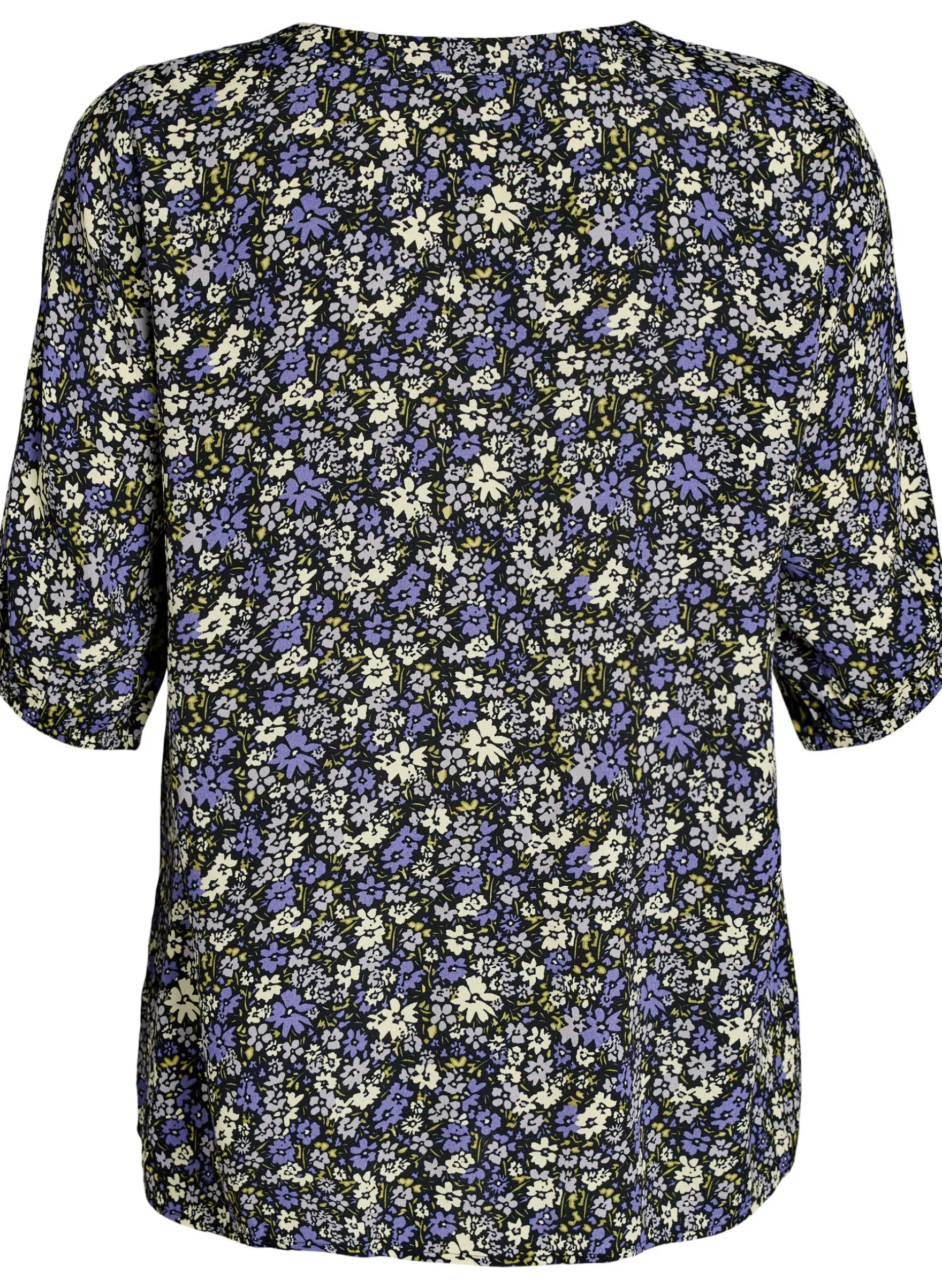 Bluse aus Viskose mit Print und Knopfverschluss