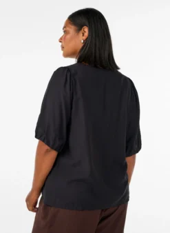 Bluse aus Viskose mit V-Ausschnitt