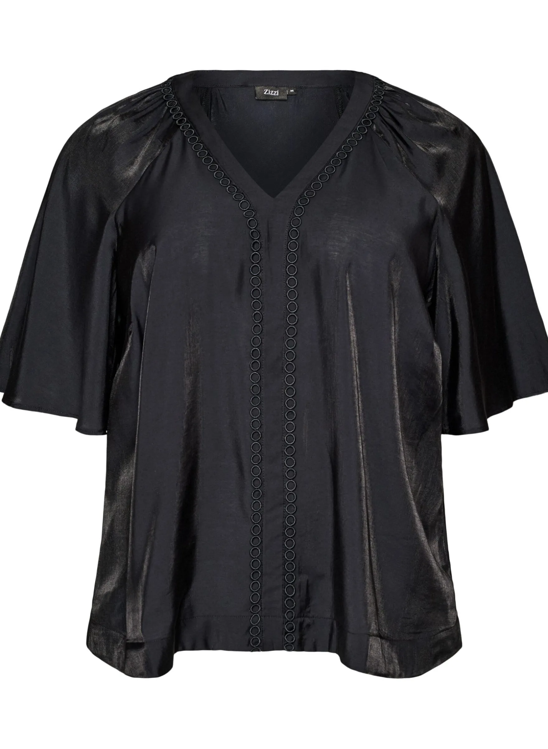Bluse aus Viskose mit V-Ausschnitt und Zierdetails