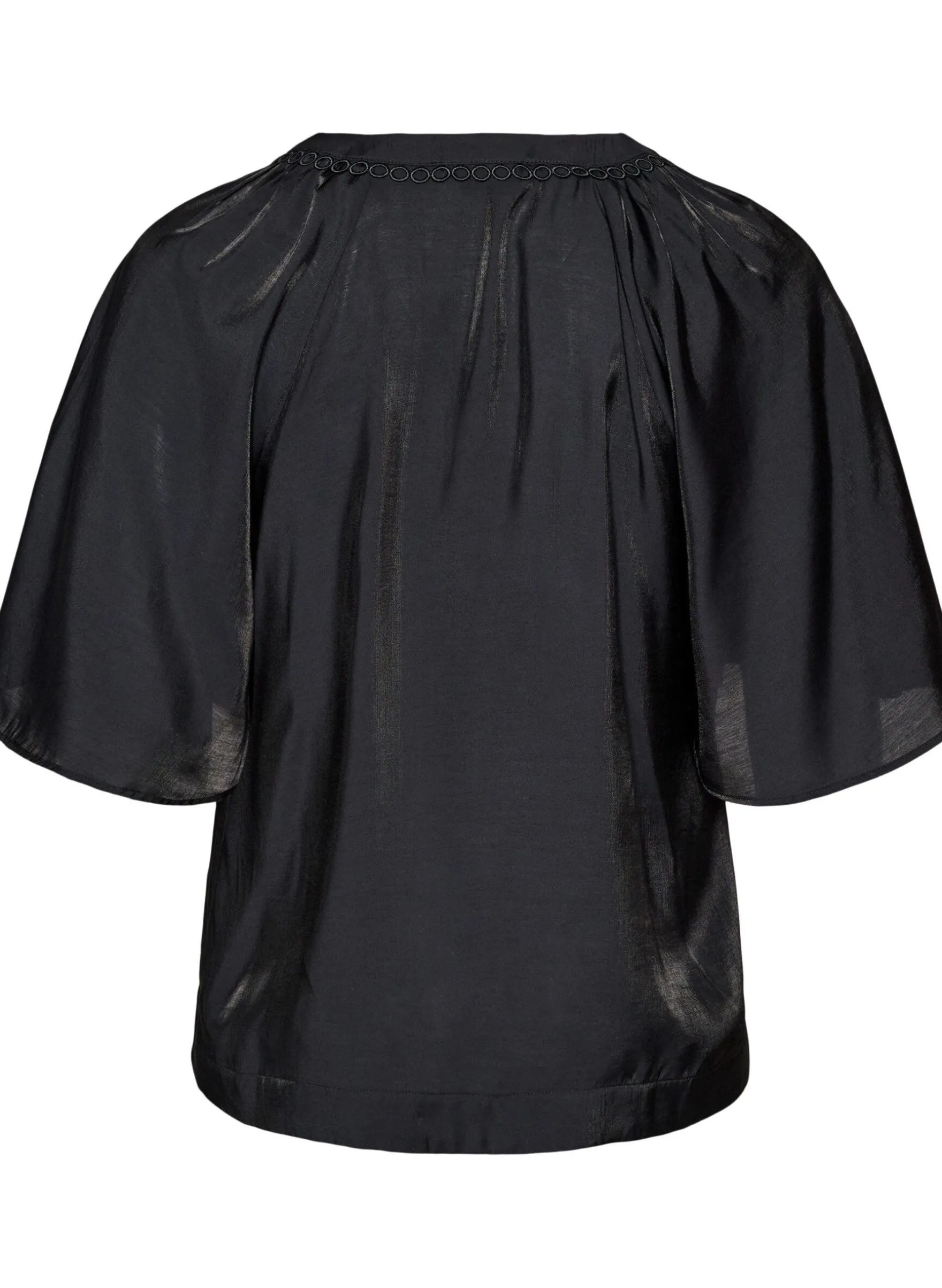 Bluse aus Viskose mit V-Ausschnitt und Zierdetails