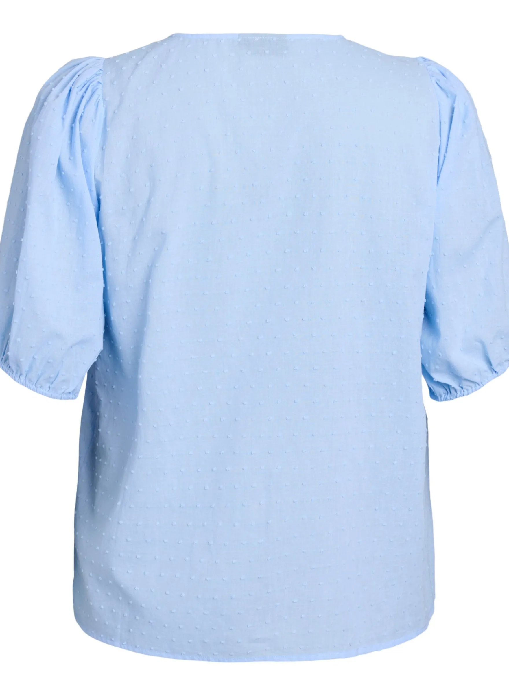 Bluse mit Bindeband und gepunkteter Textur