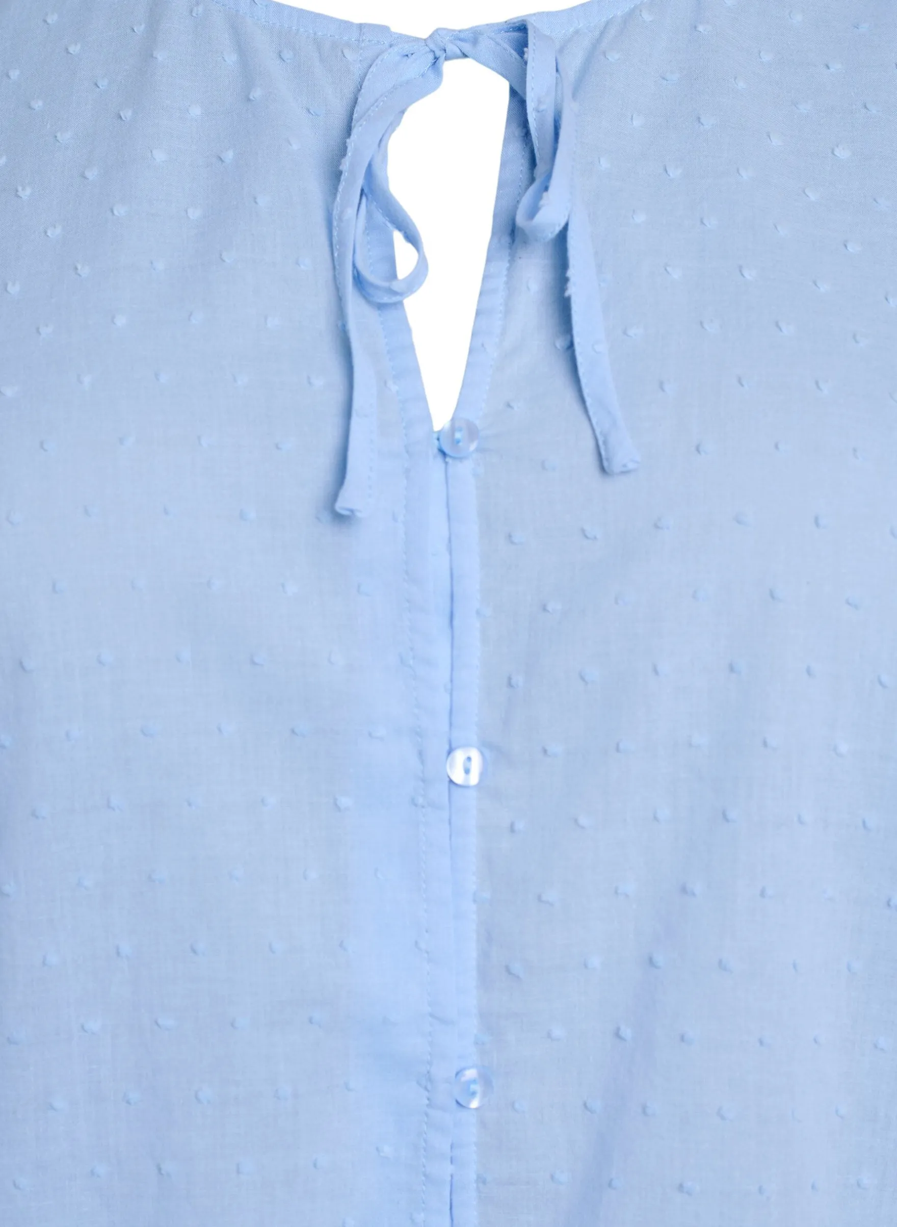 Bluse mit Bindeband und gepunkteter Textur