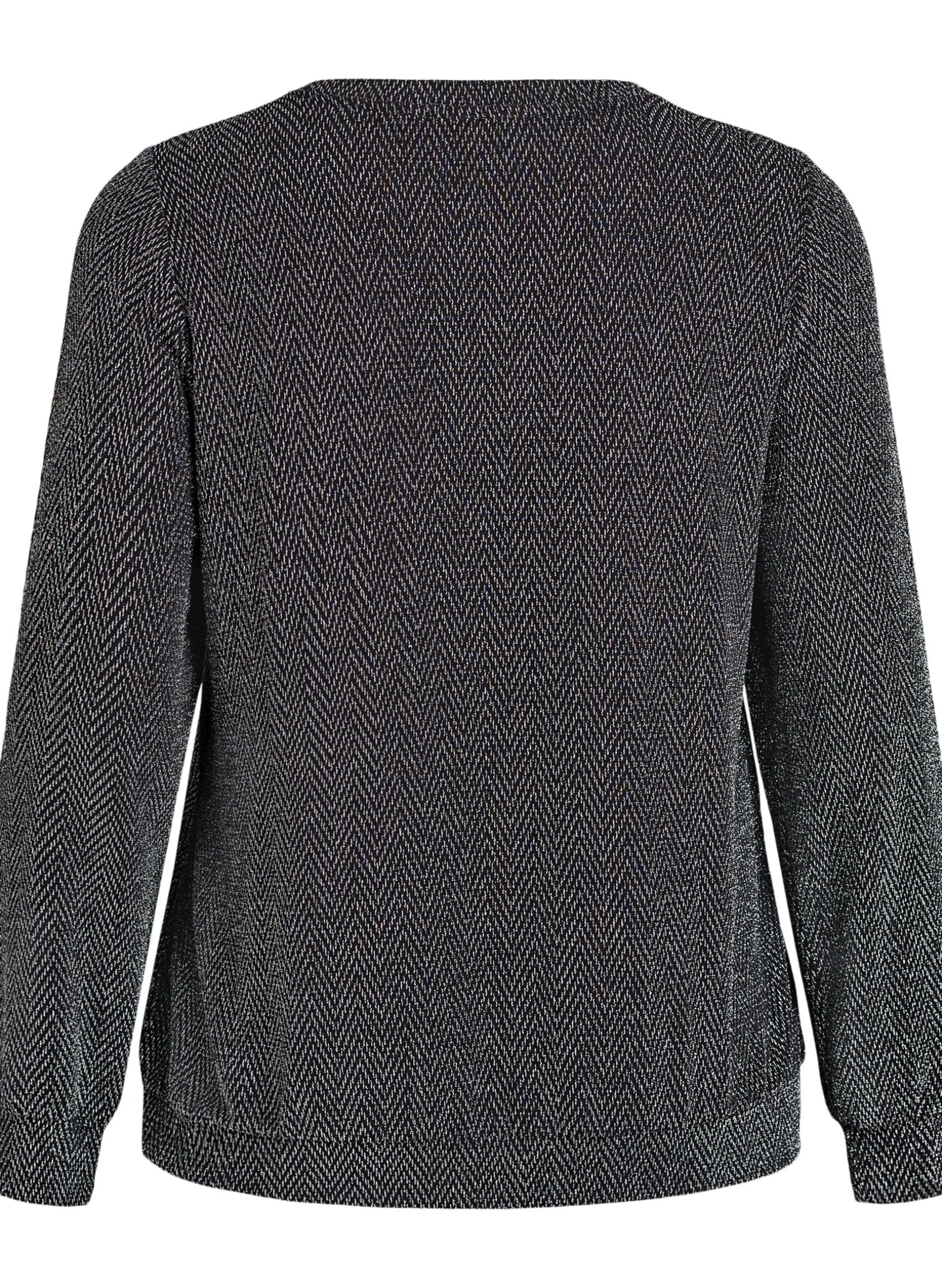 Bluse mit Fischgrätenmuster und Glitzerfaden