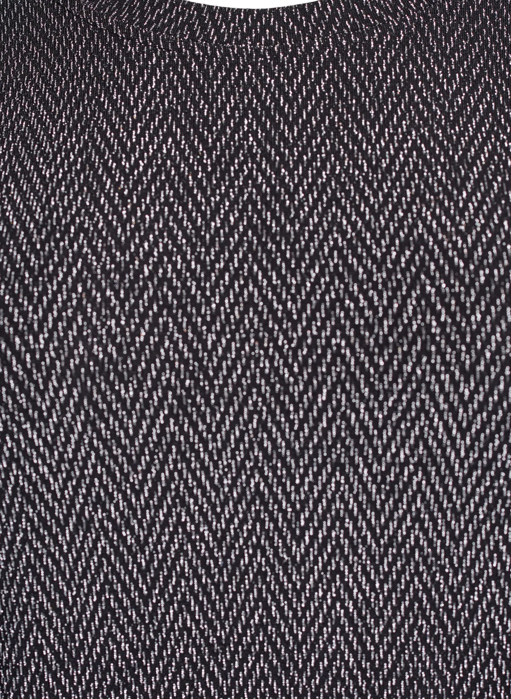 Bluse mit Fischgrätenmuster und Glitzerfaden