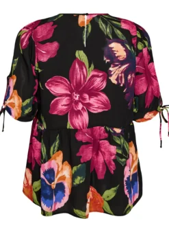 Bluse mit geblümtem Print und Peplum