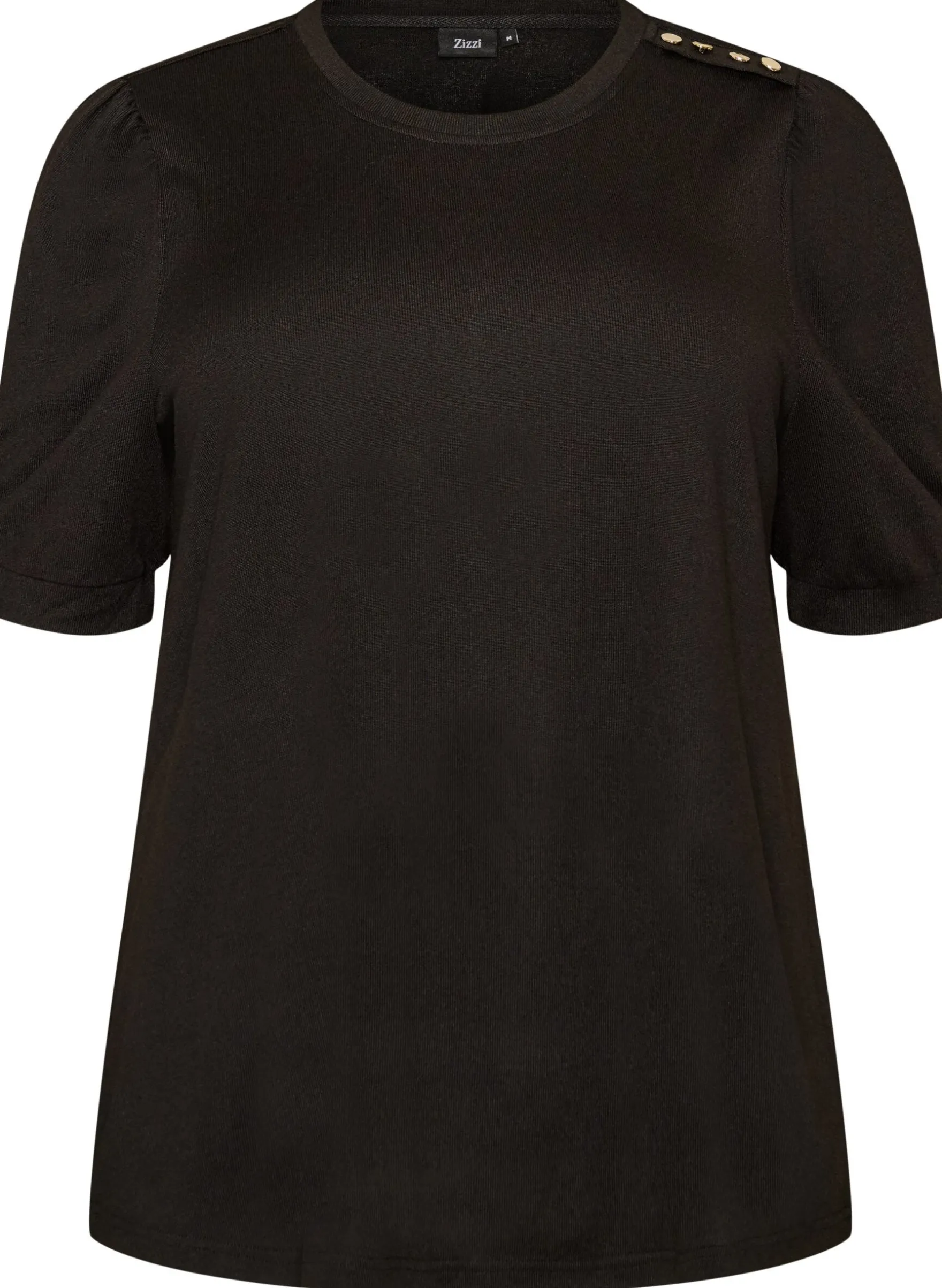 Bluse mit Knopfdetail und kurzen Puffärmeln