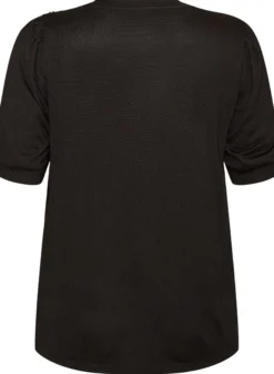 Bluse mit Knopfdetail und kurzen Puffärmeln