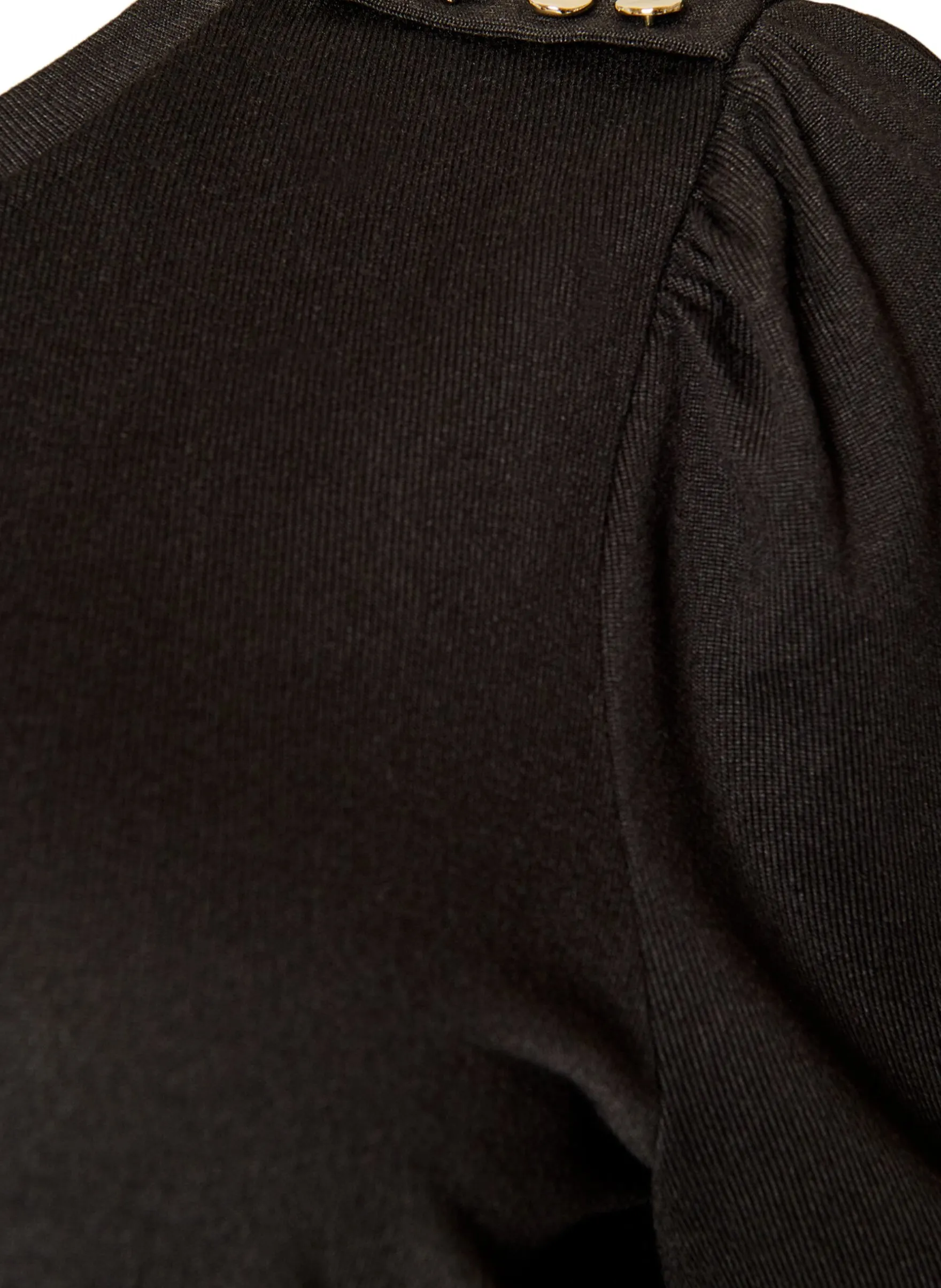 Bluse mit Knopfdetail und kurzen Puffärmeln