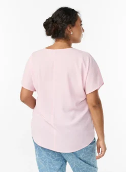 Bluse mit kurzen Ärmeln und Rundhalsausschnitt