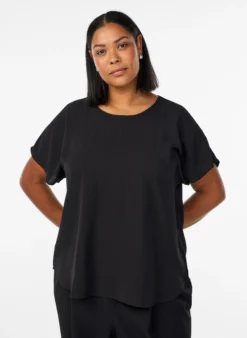 Bluse mit kurzen Ärmeln und Rundhalsausschnitt