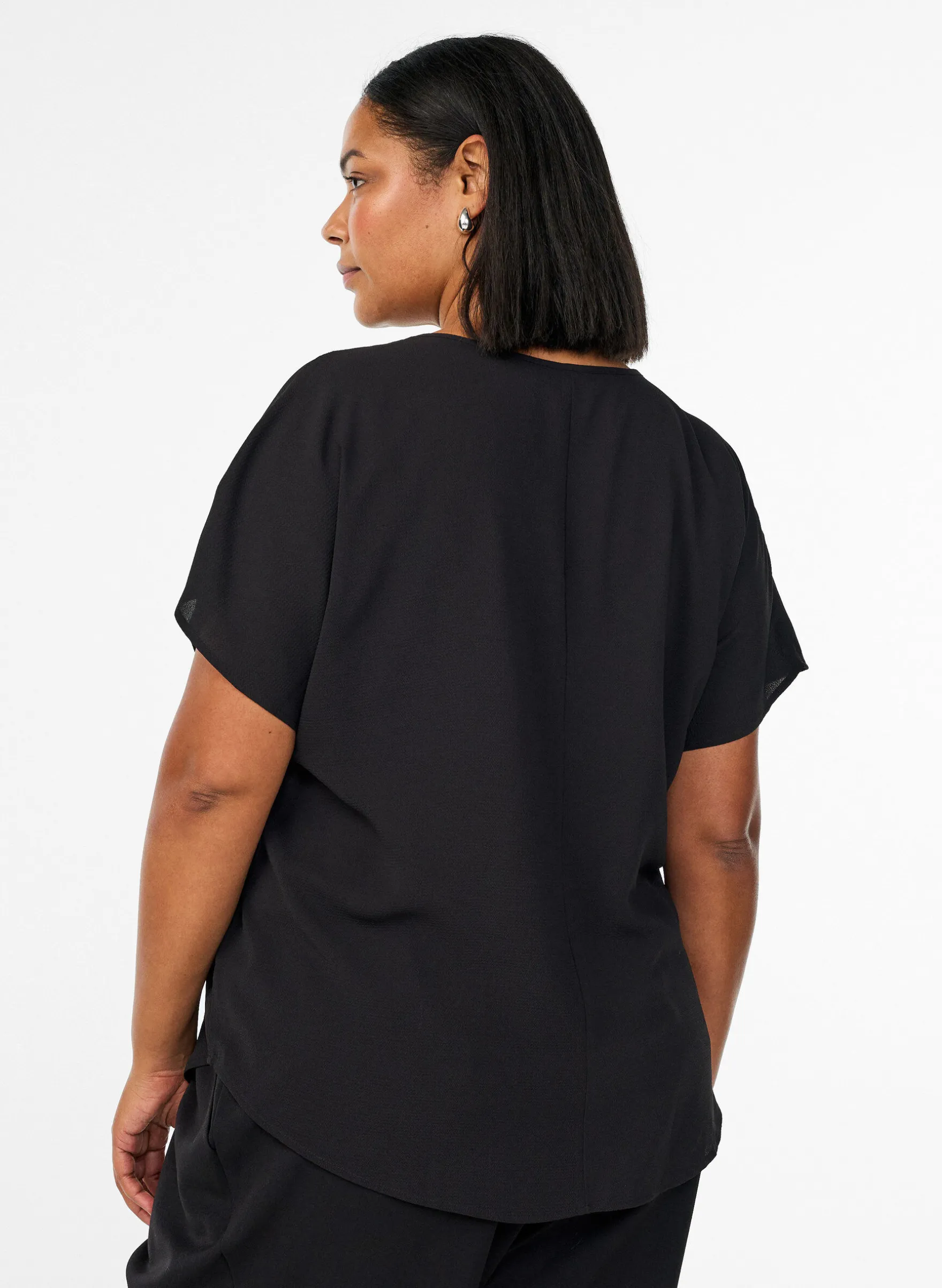 Bluse mit kurzen Ärmeln und Rundhalsausschnitt