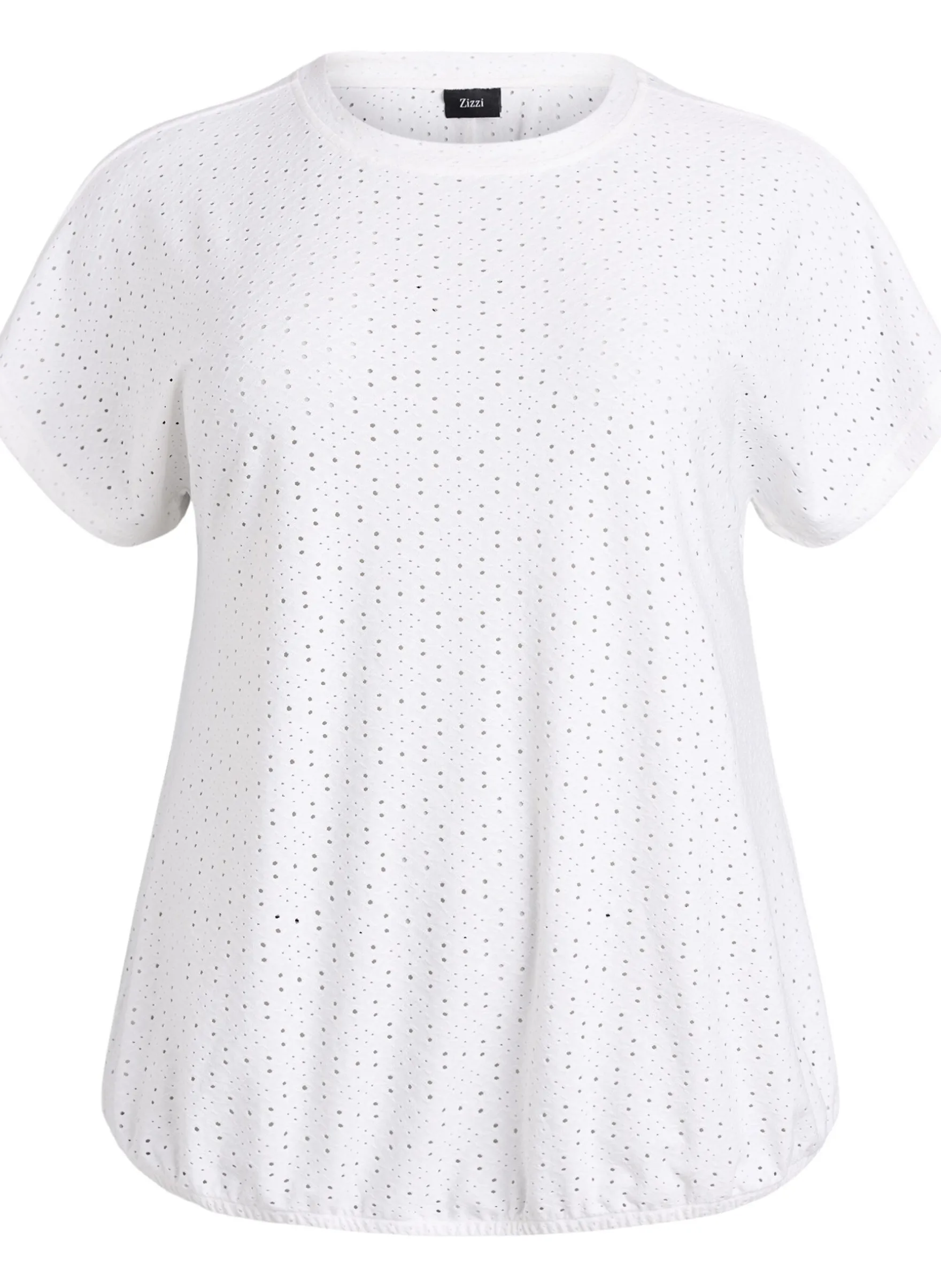 Bluse mit Lochstickerei und Ballonärmeln