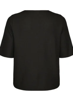 Bluse mit Rippstruktur und Knopfleiste