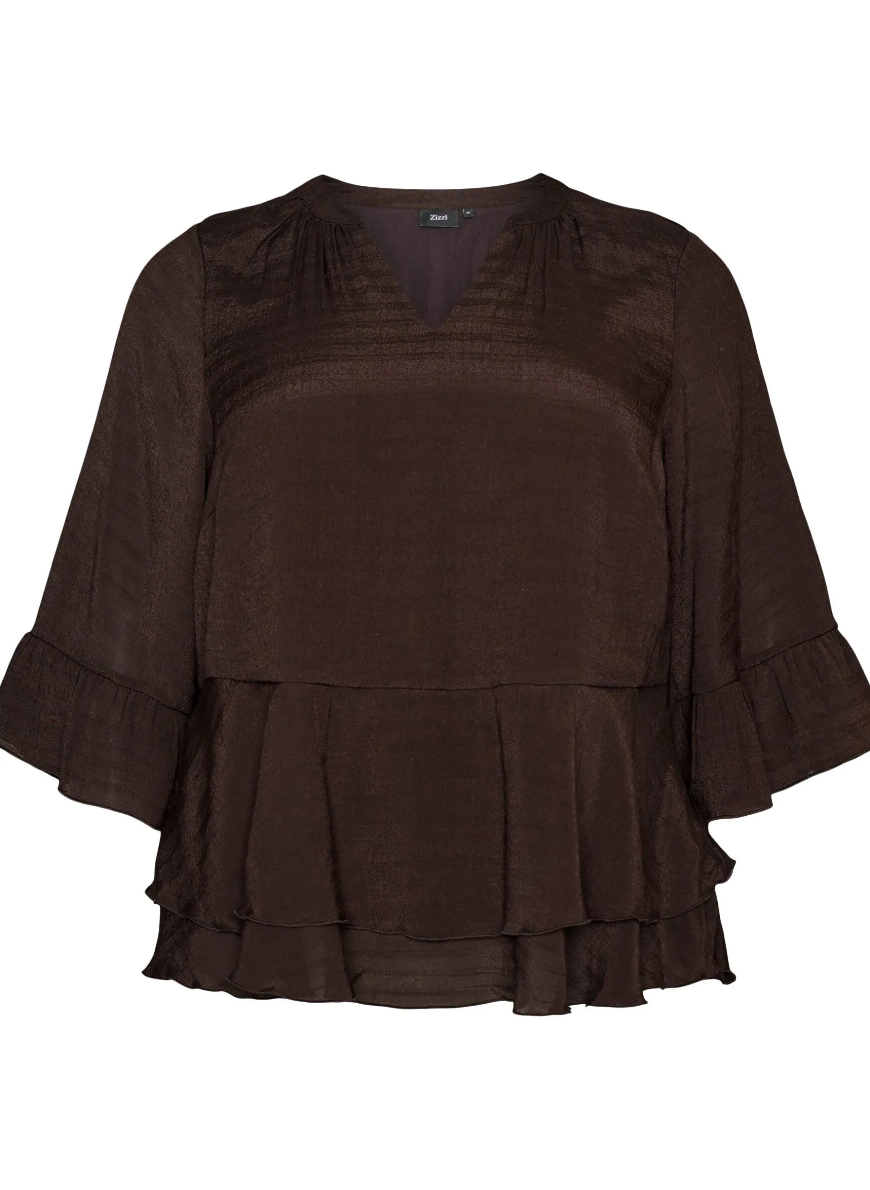 Bluse mit 3/4-Ärmeln und Rüschendetails