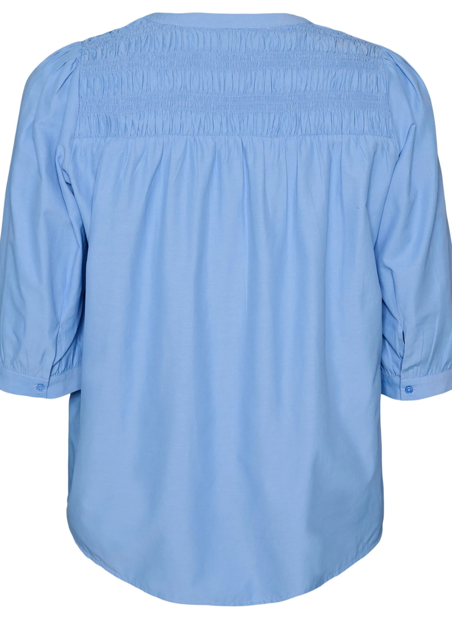 Bluse mit Smock und 3/4-Ärmeln