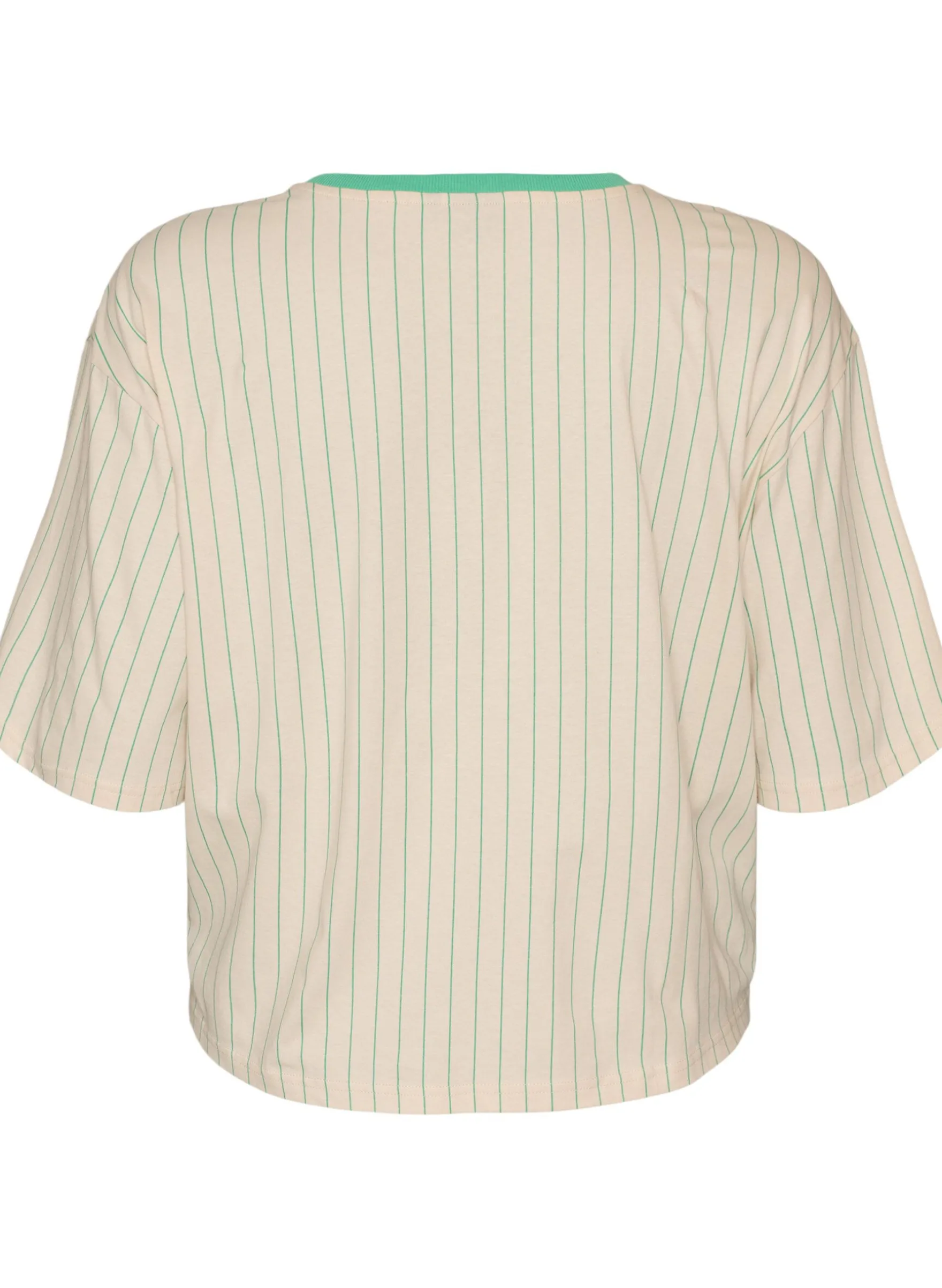 Boxy T-Shirt mit Streifen und Statement-Print