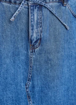 Denim-Maxirock mit Bindegürtel