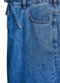 Denim-Maxirock mit Bindegürtel