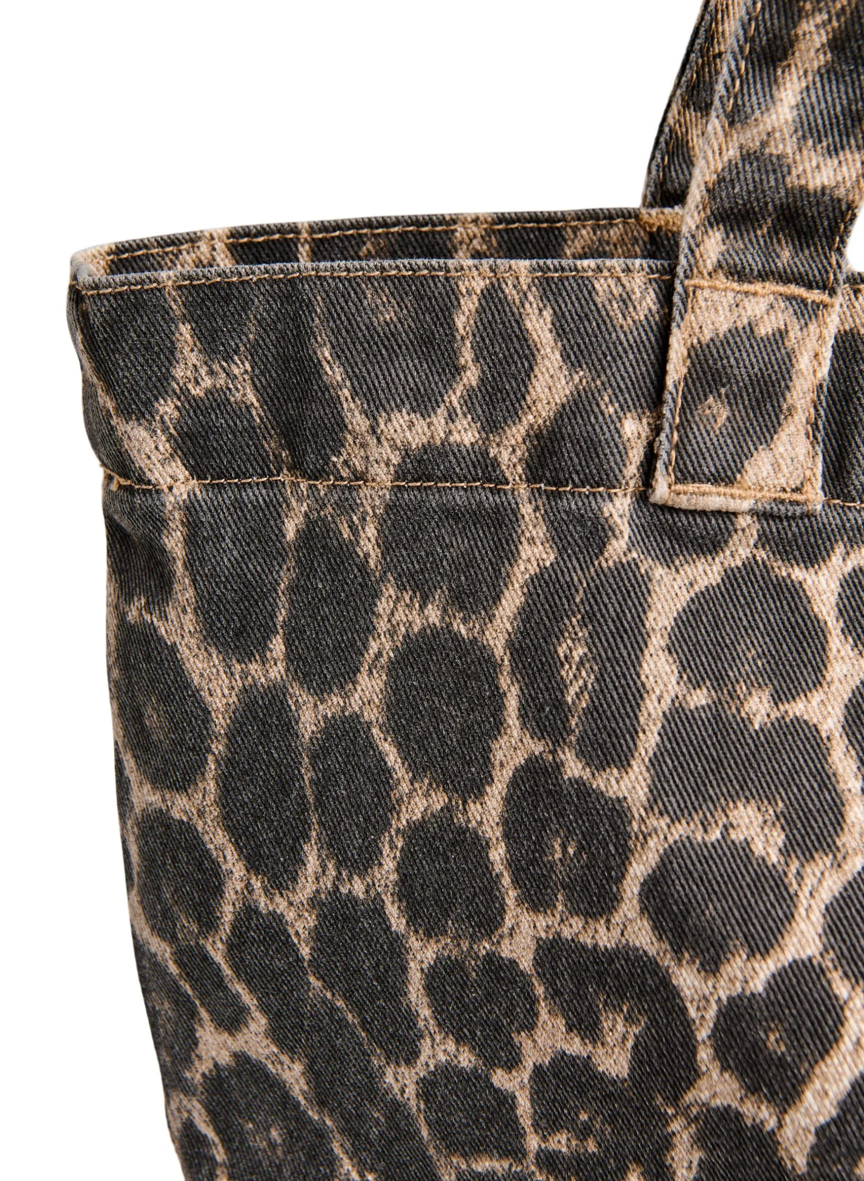 Denim Shopper mit Leopardenmuster