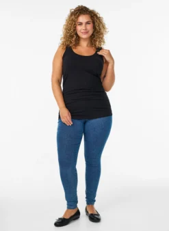 Einfarbiges basic Top aus Baumwolle