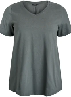 Einfarbiges Basic-T-Shirt aus Baumwolle