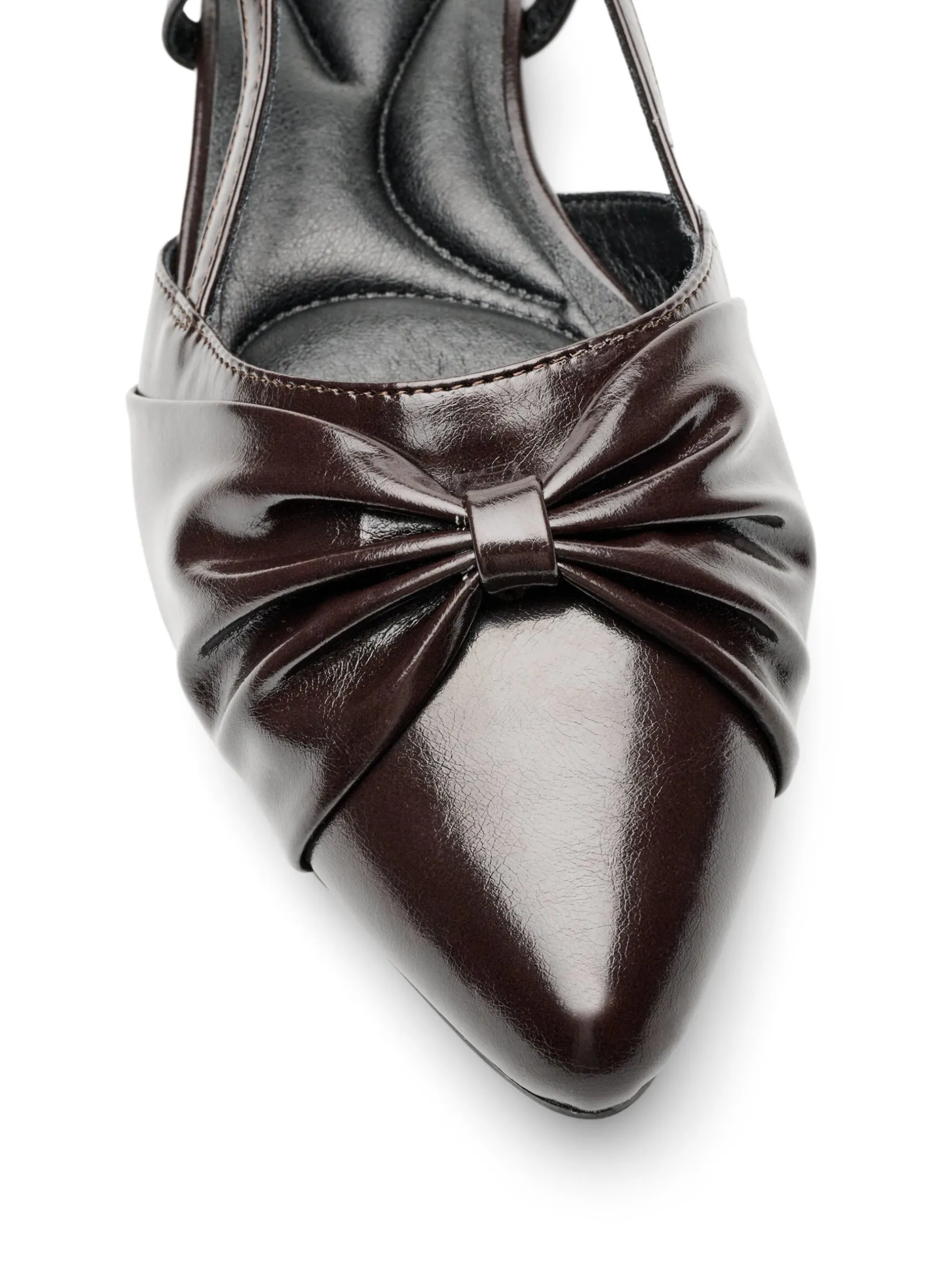Extra Weite fit - Slingback mit Schleifendetail in Lackoptik