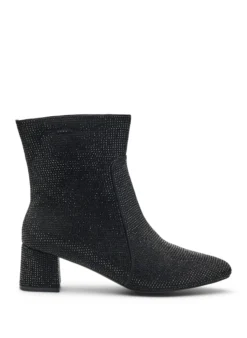 Extra Weite - Knöchelstiefel mit Strasssteinen