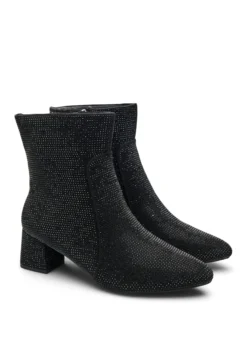Extra Weite - Knöchelstiefel mit Strasssteinen