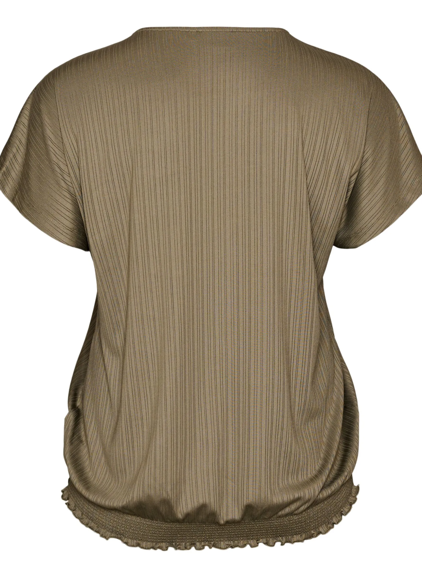 FLASH - Jersey-Bluse mit strukturierten Streifen und Smocksaum