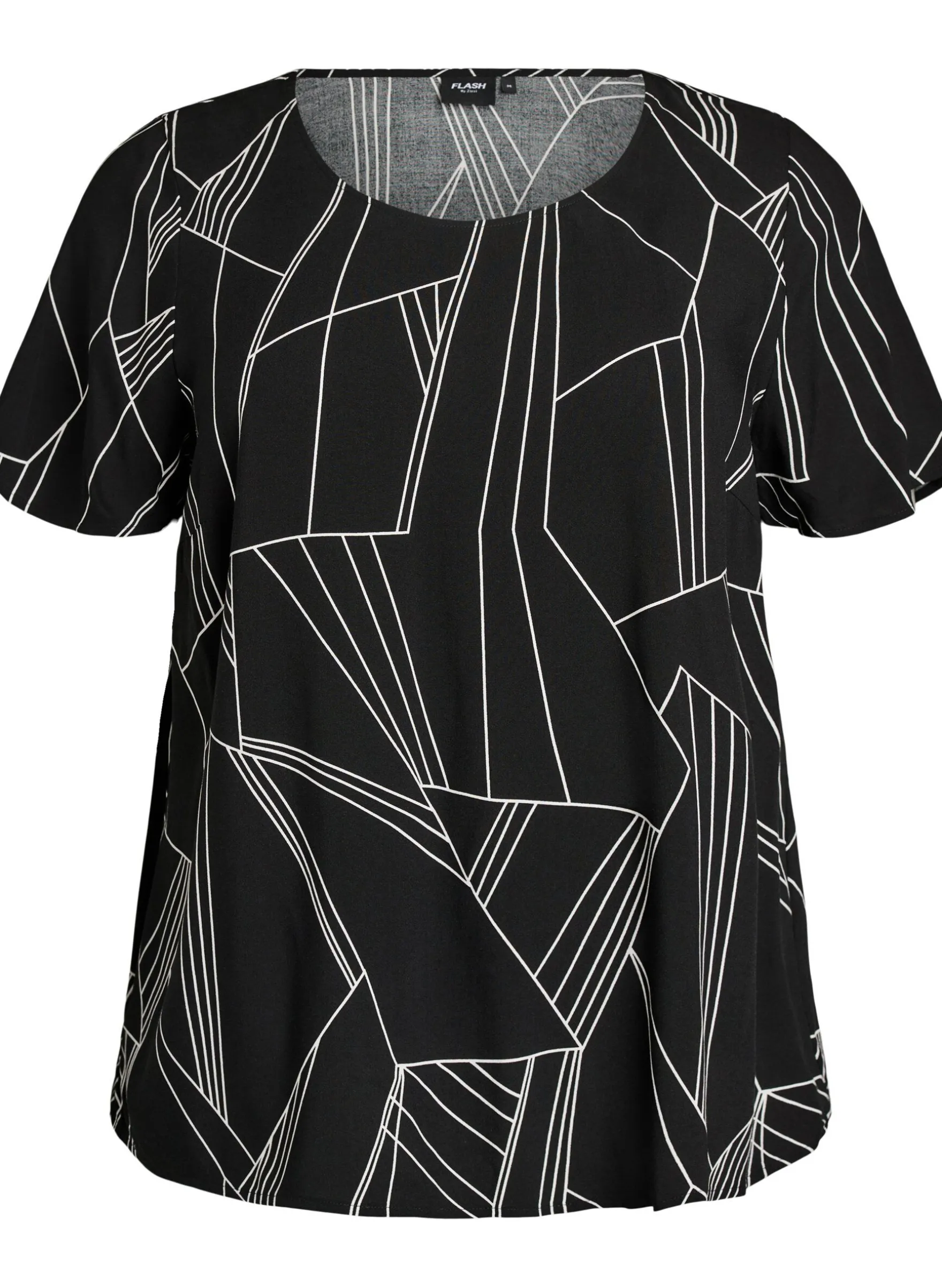 FLASH - Kurzärmelige Bluse aus Viskose mit Print