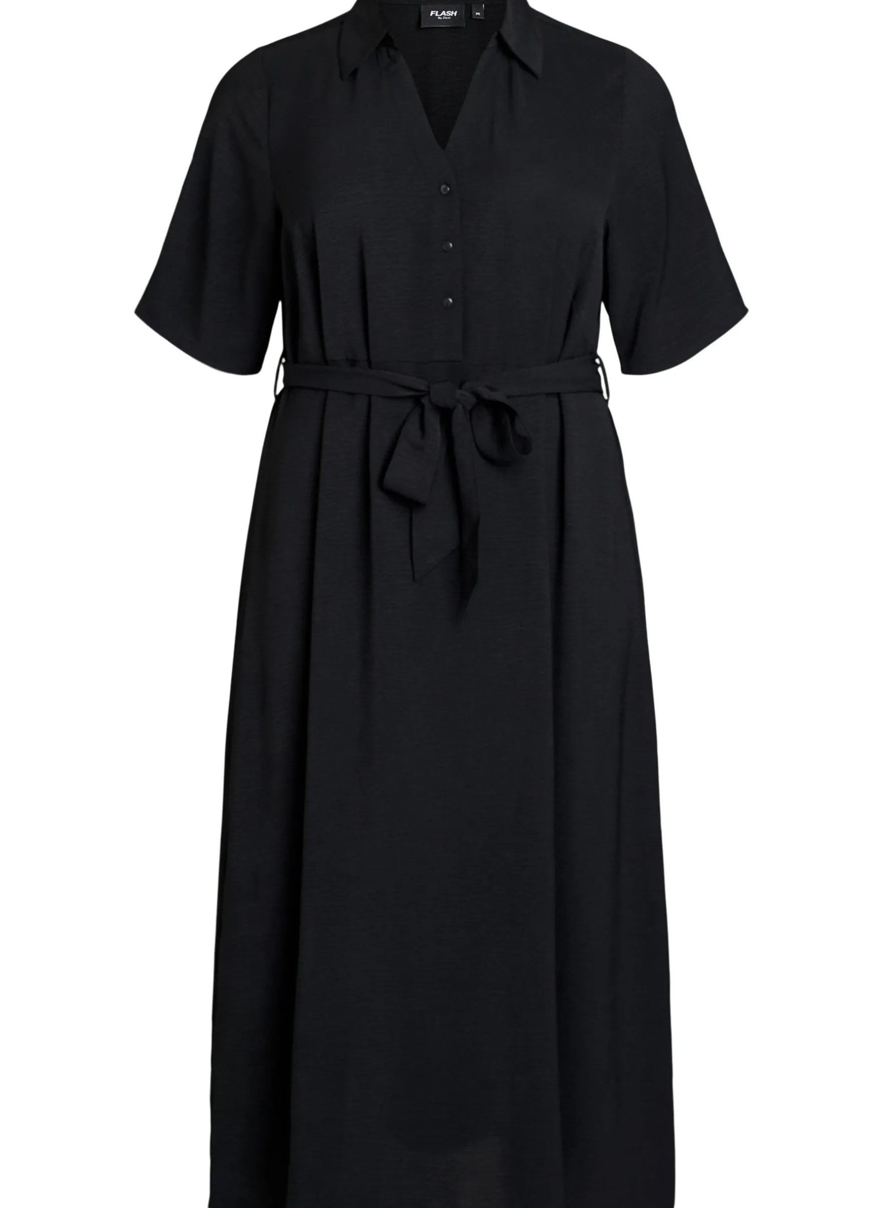 FLASH - Midi Hemdblusenkleid mit Bindegürtel