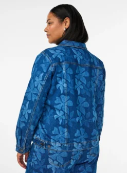 Geblümte Jeansjacke