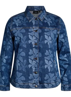 Geblümte Jeansjacke