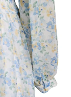Geblümtes Midikleid mit Wickeloptik und Smock