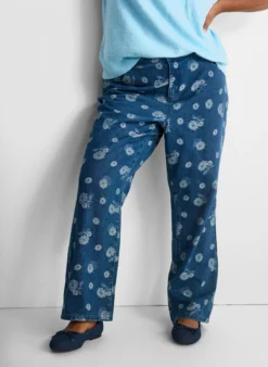 Gemma hoch taillierte geblümte Jeans