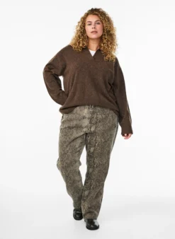 Gemma Jeans mit hoher Taille und Schlangenmuster
