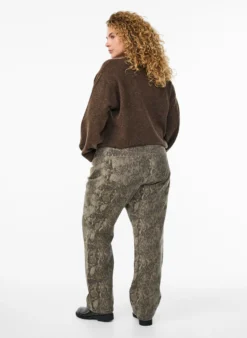 Gemma Jeans mit hoher Taille und Schlangenmuster